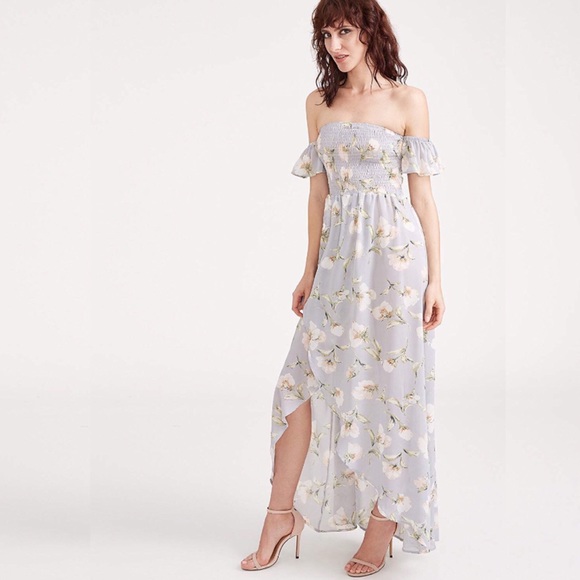 Strappy Open Back Floral Off Shoulder Maxi Dress - Picture 3 of 3